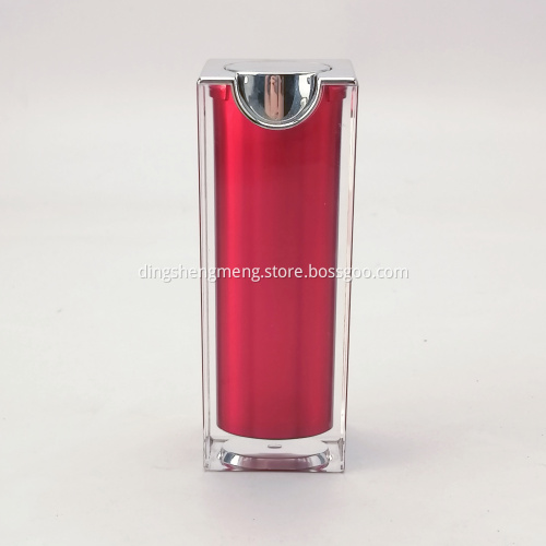 Red Square Pressivng Plastic Bottle Cosmetic Lotion Bottle